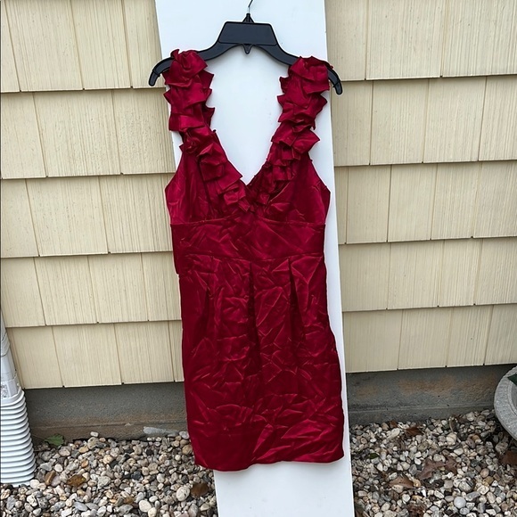 BCBG Maxazria Silk Red Dress - Picture 1 of 4